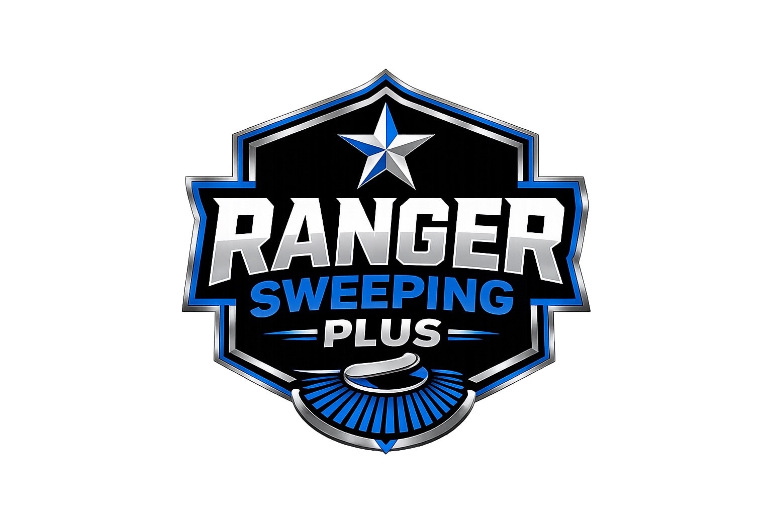 Ranger Sweeping truck servicing a commercial parking lot